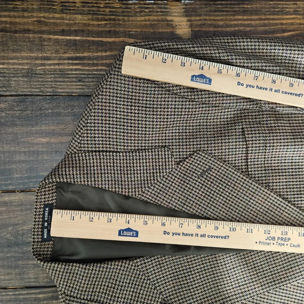 Club Room Men's Sport Coat Blazer Two‎ Button Brown Herringbone Silk Wool 40S